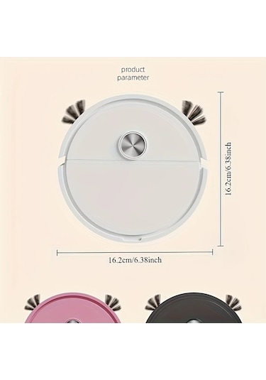 Sunshine011 Mini Robot Süpürge - Kompakt, Pil İle Çalışan Beyaz Evcil Hayvan İçin Ff-beyaz