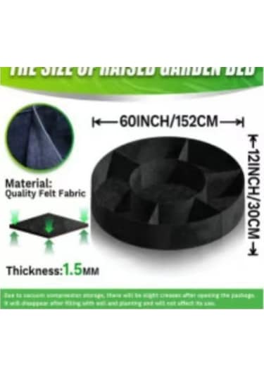 Elmpaly 7 Bölmeli Yuvarlak Dikim Torbası - Dayanıklı Raised Yatak Çiçek Sebze