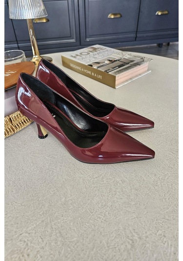 10 1401 Topukla Kadın Kadeh Topuklu Stiletto Bordo