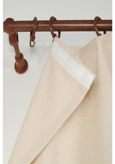 Naturel Fırfırlı Perde Kornişli Vintage Renkli MAvi