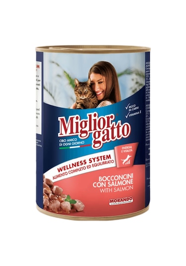 Miglior Gatto Somonlu Chunks Kedi Konserve 405g 24'lü