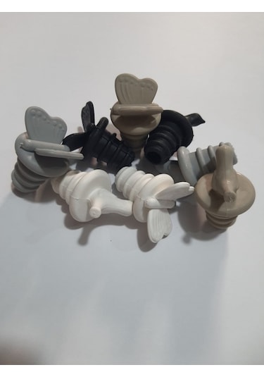 4' Lü Silikon Kuş ve Kelebek Şişe Tıpası Yağdanlık Tıpası