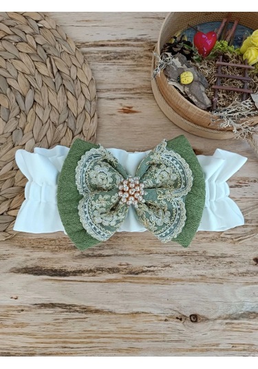 Yenidoğan Teri Cotton Taç Nakışlı Prizma Taş Kundak Bebek Battaniyesi Yeşil Çok Renkli