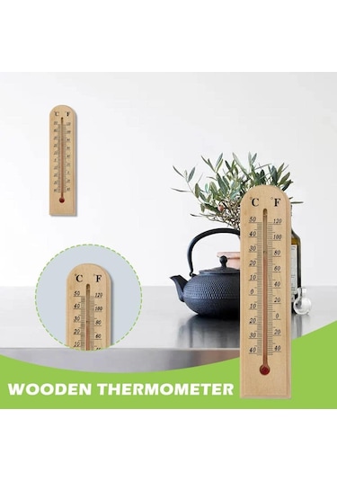 Gen-of Ahşap Duvar Termometre Derece Ölçer Ch092-2