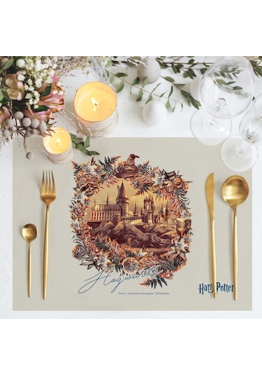 Adawall Home Hogwarts Kumaş Amerikan Servis 4'lü Set Çok Renkli