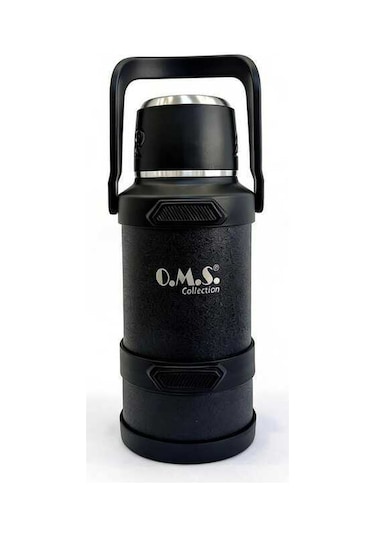 Oms Collection - Stormthermo 5 Pcs. Paslanmaz Çelik Sıcak & Soğuk Termos 8503 - 2,5 Litre - Siyah