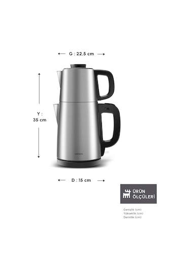 Karaca Tea Break Inox Çelik Su Isıtıcı & Çay Makinesi