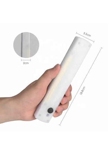 Pilli 245 Lümen Cob Led Mıknatıslı Aydınlatma Aç Kapa Anahtarlı Koridor Mutfak Merdiven Aydınlatması Beyaz