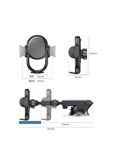 Araç Içi Otomatik Elite Versiyon Telefon Tutucu Cam Ve Torpido