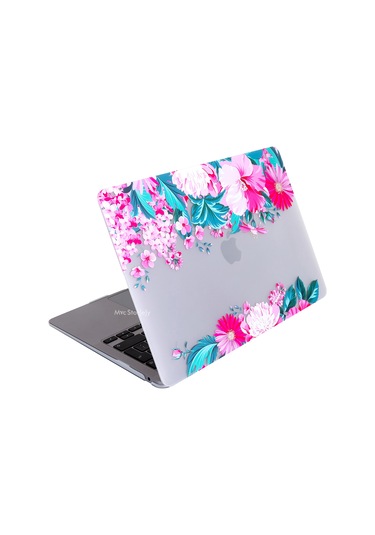 Macbook Uyumlu Air M1 Kılıf 13 İnç Kristal Flower07nl Touchıd'li M1 Air A2337 A2179 A1932 İle Uyumlu Açık Pembe
