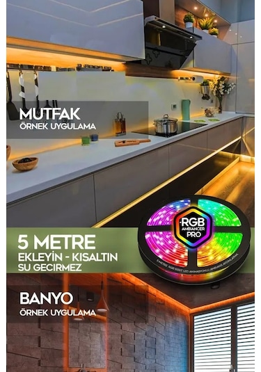 5mt Şerit Animasyonlu Tak Çalıştır Kumandalı Trafolu Rgb