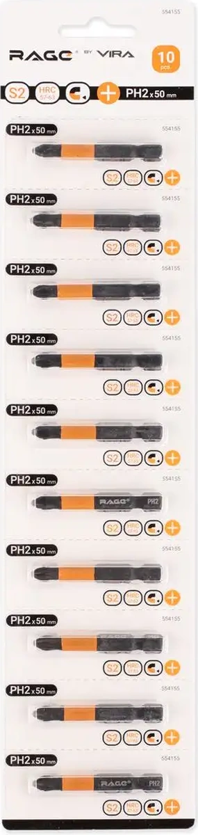Rage Manyetik Uçlar Matkap Ve Tornavida S2 Ph2 X 50 Mm 10 Adet 170357883