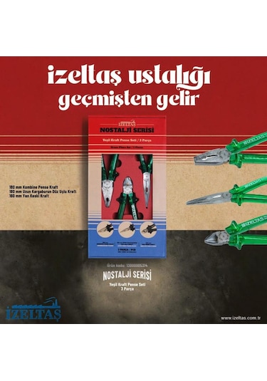 13000005314 İZELTAŞ NOSTALJİ PENSE SETİ