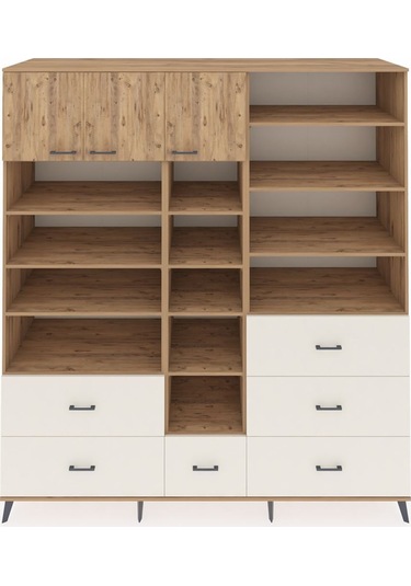 Kronos Dolap 17 Raflı 6 Çekmeceli 3 Kapaklı 220x59x243 Çam-çam/aytaşı Atlas Çam/aytası