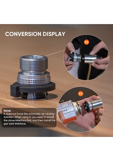 Padalink Kamp Ocağı İçin Propan Gaz Kartuşu Bağlantı Adaptörü, Tüp Gaz Bağlantısı Gümüş