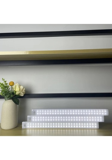 Dashanshop 3'lü Hareket Sensörlü Led Dolap Lambası Seti - Sıcak Beyaz Işık, Manyetik Usb Şarjlı Sıcak Işık