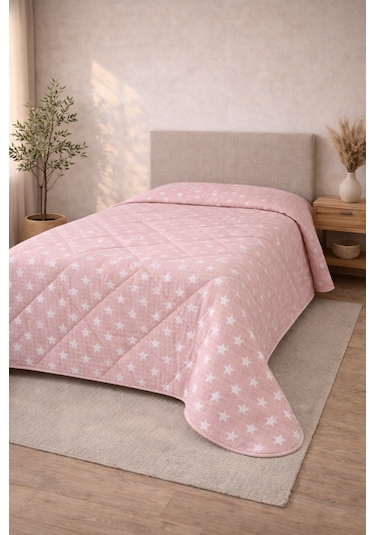 Laila Kapitone Pamuklu Tek Kişilik 160 X 230 Cm Pike Açık Pembe