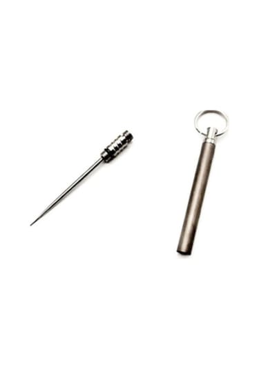 Titanyum Alaşımlı Entegre Kürdan Tutucu Taşınabilir Tek Kullanımlık Kürdanlar Gri