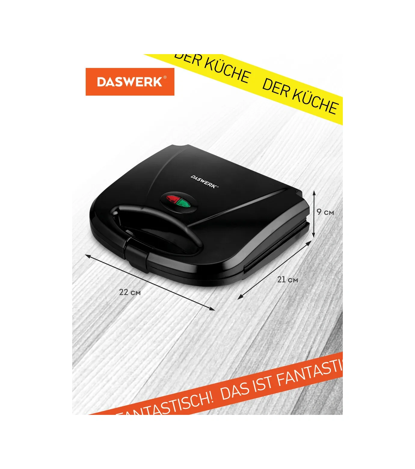 Daswerk 750 W Elektrikli Yapışmaz Waffle Yapma Makinesi 234080827