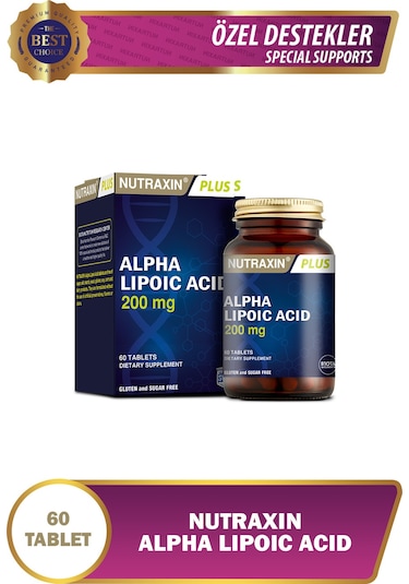 Nutraxin Alpha Lipoic Acid 200mg Takviye Edici Gıda 60 Tablet