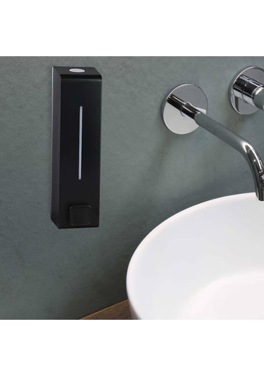 Suntek 600ml Sabunluk Duvara Monte Banyo Duş Şampuanı Otel Siyahı