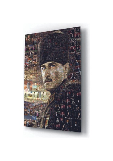 Mustafa Kemal Atatürk Resimlerinden Oluşturulmuş Cam Tablo
