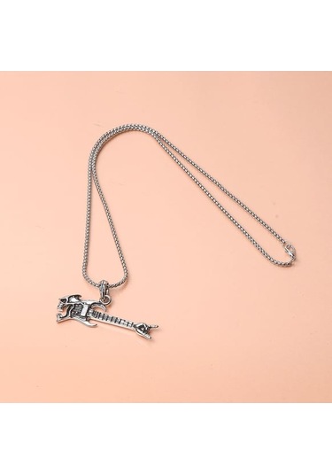Elektro Gitar Rock Erkek Kolye Çelik Takı Aksesuar K24 T5