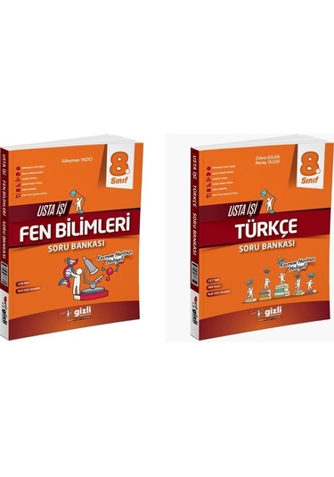 Gizli 2025 8. Sınıf Lgs Fen Bilimleri + Türkçe Usta İşi Soru + Kavram Haritası Seti 2 Kitap