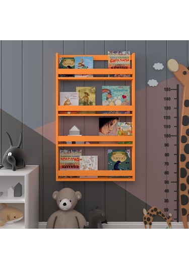 Çocuk Odası Raf / Kitaplık Çr-01 Turuncu Turuncu