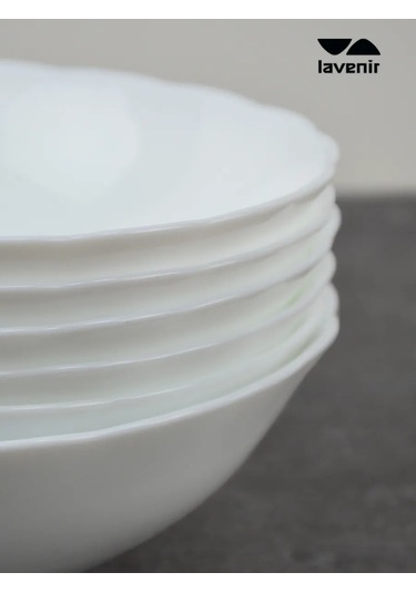 Lavenir Salat Kabı Takımı Beyaz Cam Seramik 6 Adet Salatsal 630 Ml 289658540 Beyaz