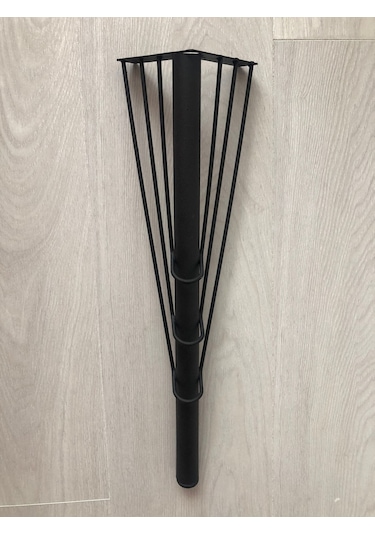 Metal 40x10x10 Cm Siyah Boyalı Sehpa / Puf / Sandalye Ayağı (4 Adet)