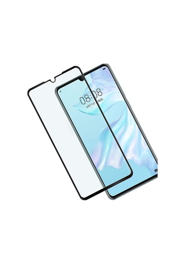 Huawei P30 Siyah 5D Tam Kaplayan Ekran Koruyucu Cam