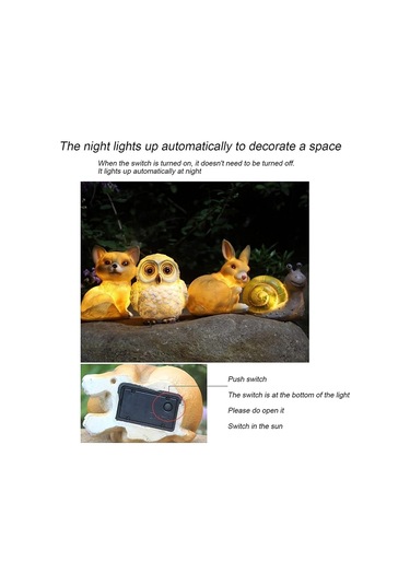 Güneş Enerjili Led Açık Dekor Bahçe Işık Lambası 8 Saate Kadar Son Otomatik Açık/kapalı Gece Işık Yolu Peyzaj Dekorasyonu Renk: Tavşan Renk