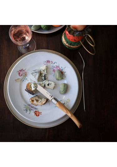 Opinel Chic 4'lü Et Bıçağı Seti - Zeytin Ağacı Olive Wood Kahverengi