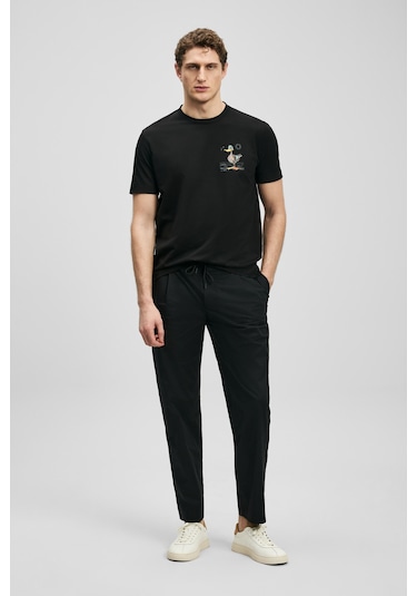 Lufian Fınx Modern Grafik T- Shirt Siyah Siyah 111020313100100