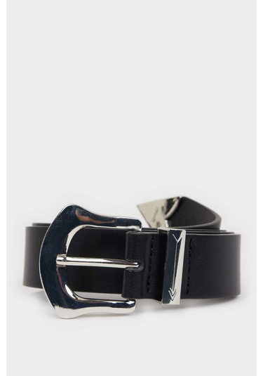 Defacto Kadın Suni Deri Jean Kemeri F3275axnsbk27 Siyah