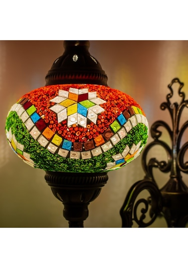 Dekoratif Mozaik Lamba Osmanlı Desenli Aplik Çok Renkli