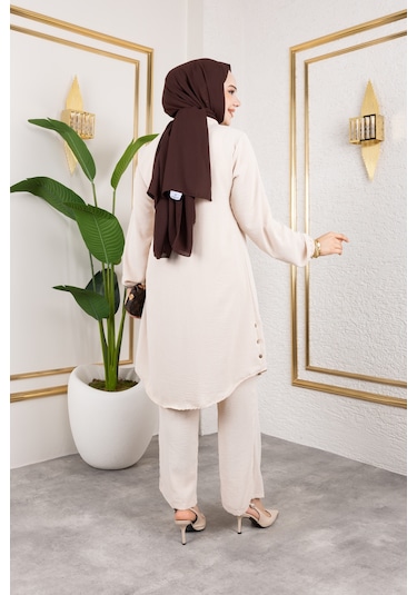 Aerobin Kumaş İkili Takım - Bej / T0109 Bej