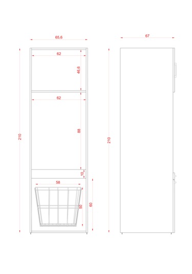 Mdf Çamaşır Makinesi Dolabı Sepetli Antrasit
