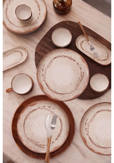 Kütahya Porselen 14 Parça 6 Kişilik Kahvaltı Takımı 880914 417663 Bej