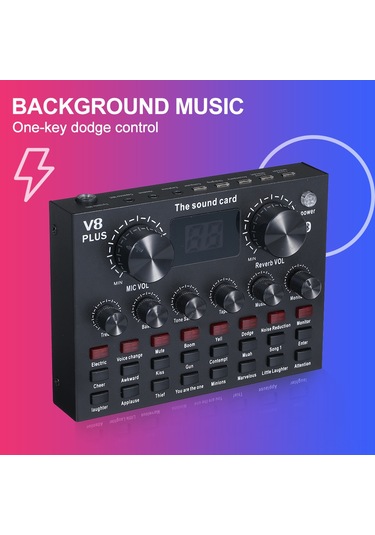 Hfambition V8plus Dışarıdaki Ses Kartı Seti: 16 Canlı Efekt, 3 Ses Değiştirme, Bt Akompaniman, İki Telefon İle Canlı Yayın, Bilgisayar Uyumlu