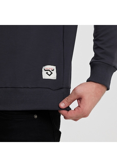 Twobull HELSİNKİ Erkek  Siyah / Füme Sweatshirt