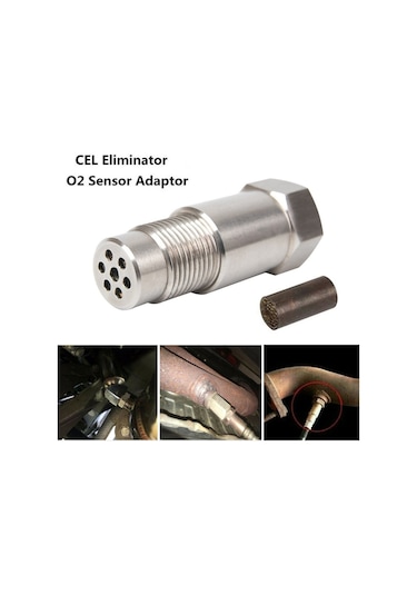 2 Paket O2 Sensörü, Oksijen Sensörü Araba Cel Fix Motor Arıza Işığı Giderici Adaptörü Oksijen M18x1.5