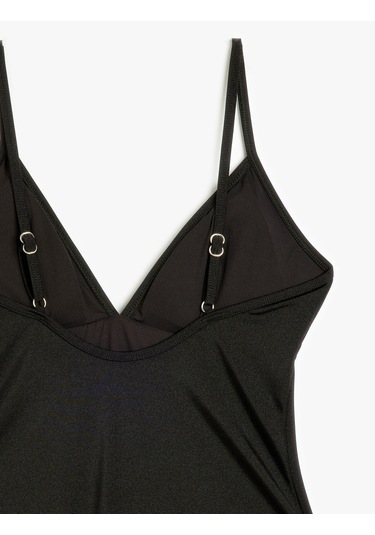 Koton Parlak İnce Askılı Mayo Siyah 5sak20002mm Siyah