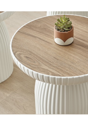 Altınaks Mobilya, Diamond, Bohem Sehpa,tekli Sehpa,yan Sehpa,zigon Sehpa - Aytaşı & Ud Renkli Tabla Krem Gövde & Açık Ceviz Renkli Tabla