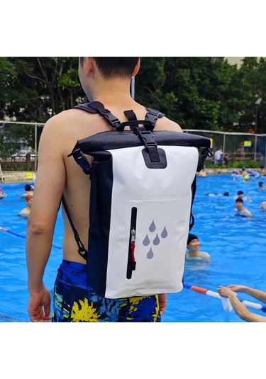 Su Geçirmez Sırt Çantası-25l Büyük Kapasiteli Pvc Suya Dayanıklı Çanta - Yüzme, Dalış, Trekking, Kamp Ida-erkek Ve Kadın 25l Spot Beyaz