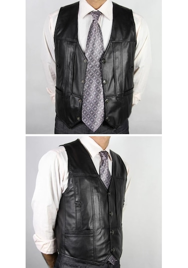 Klasik Entel Kuzu Derisi Yelek