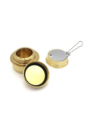 Mufunye Taşra Kampı İçin Taşınabilir Rüzgar Dayanıklı Alkolli Ocak - Bakır-alüminyum Malzeme, Gri Renk Alkol Dahil Değil Gri