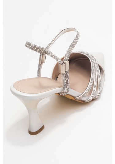 Lavıe Sedef Cilt Şerit Taşlı Kadın Abiye Ayakkabı Sedef