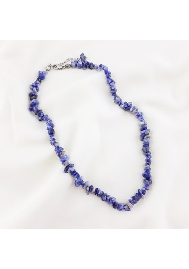 Sodalit Doğal Taş Kadın Kolye Beyaz